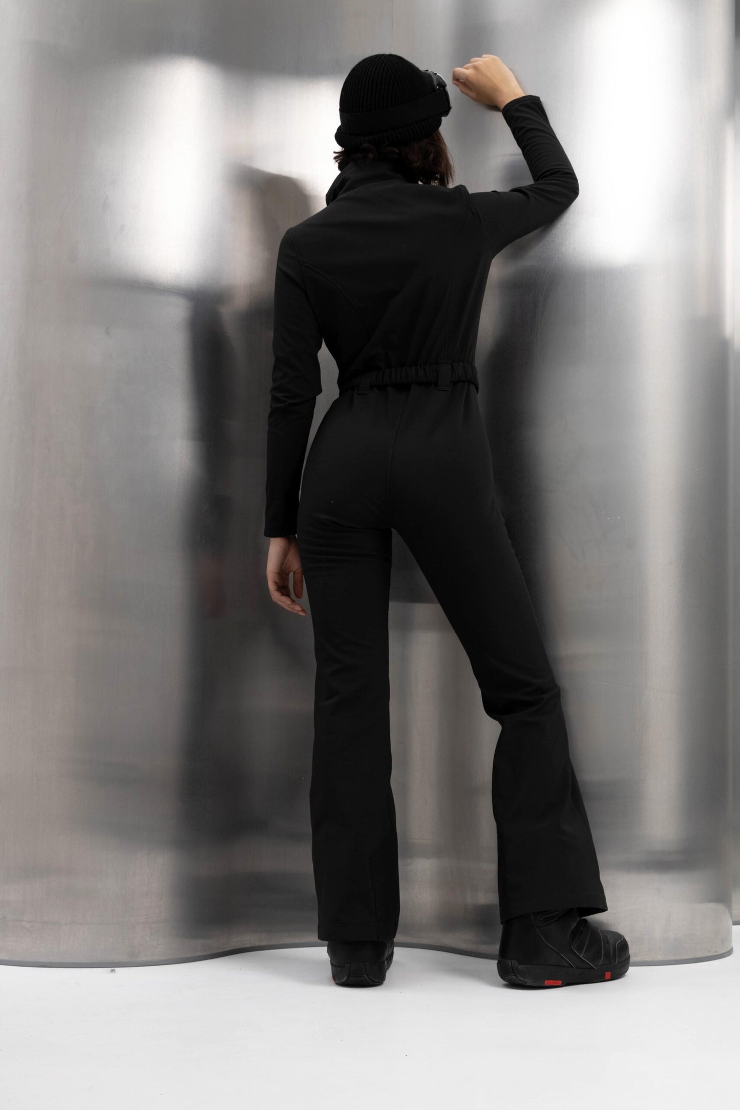 Жіночий чорний зимовий лижний комбінезон Softshell | Водонепроникний костюм для лиж та сноуборду