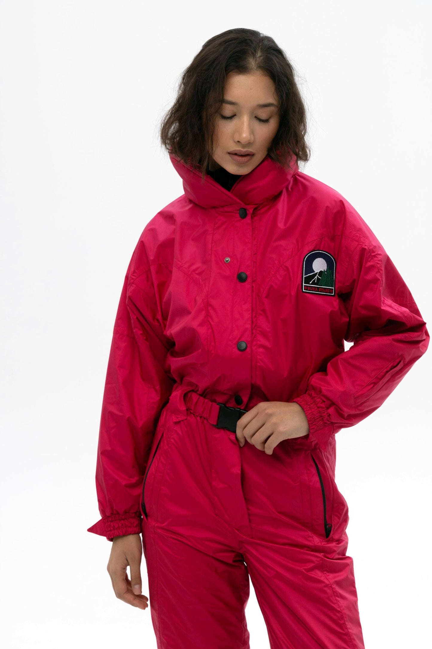 Жіночий рожевий комбінезон для лиж та сноуборду