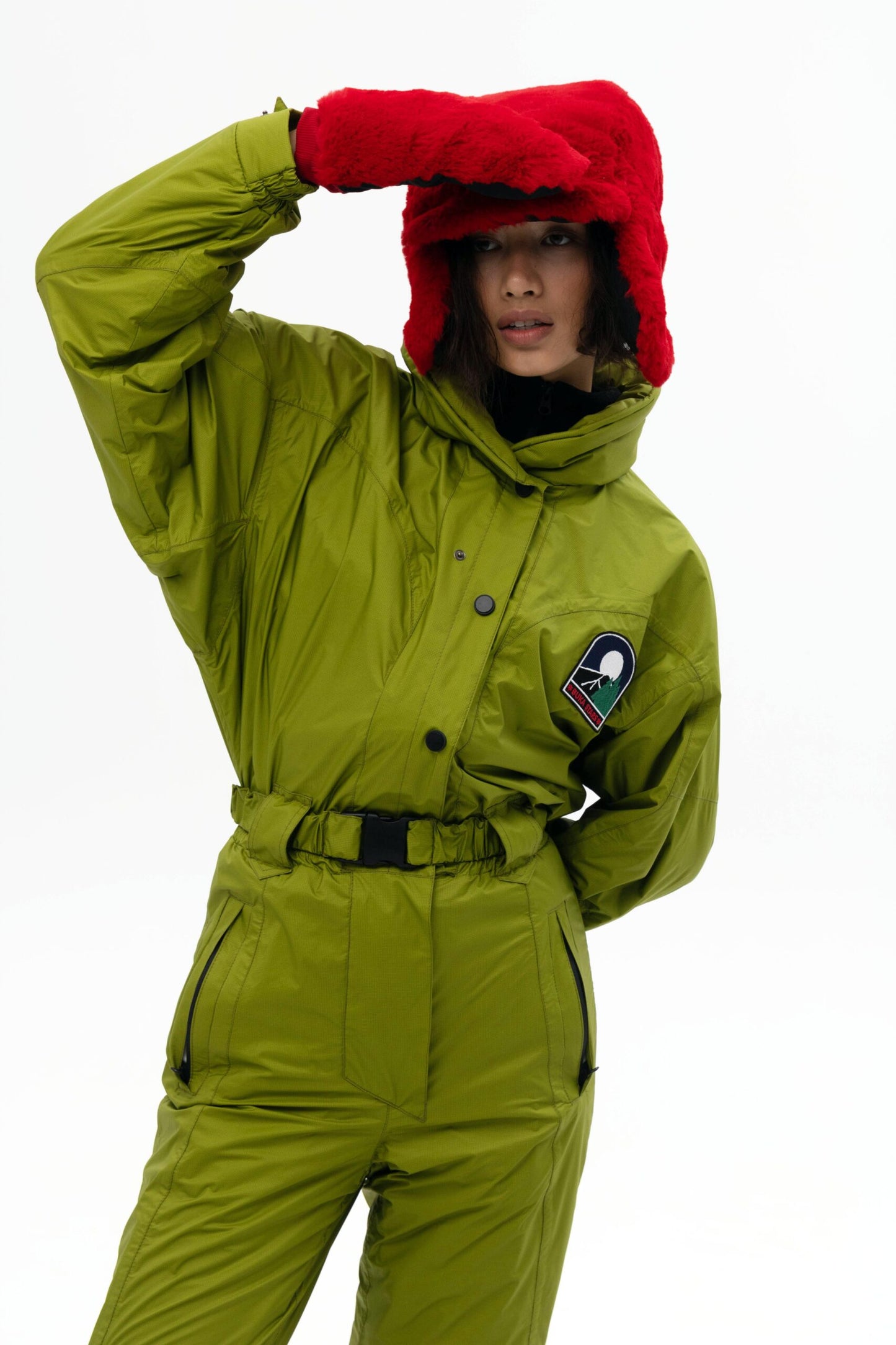 Жіночий салатовий комбінезон для лиж та сноуборду