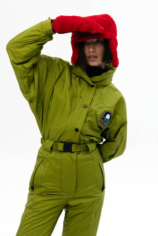 Жіночий салатовий комбінезон для лиж та сноуборду