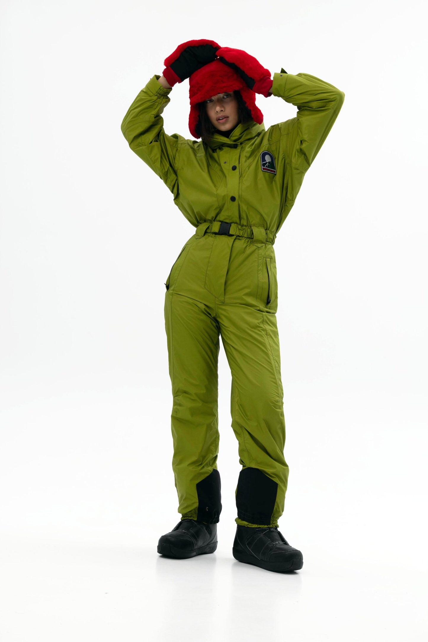 Жіночий салатовий комбінезон для лиж та сноуборду