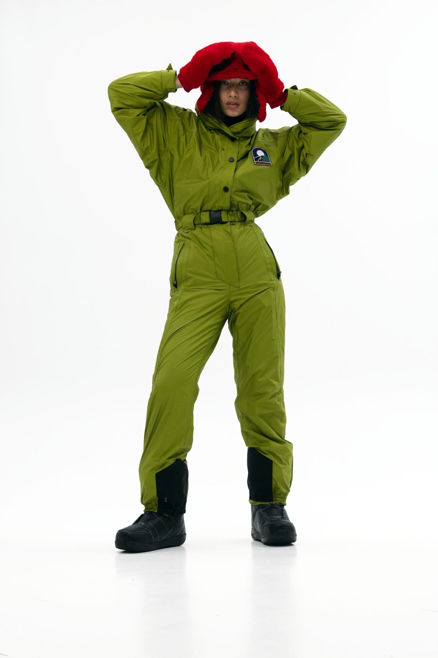 Жіночий салатовий комбінезон для лиж та сноуборду