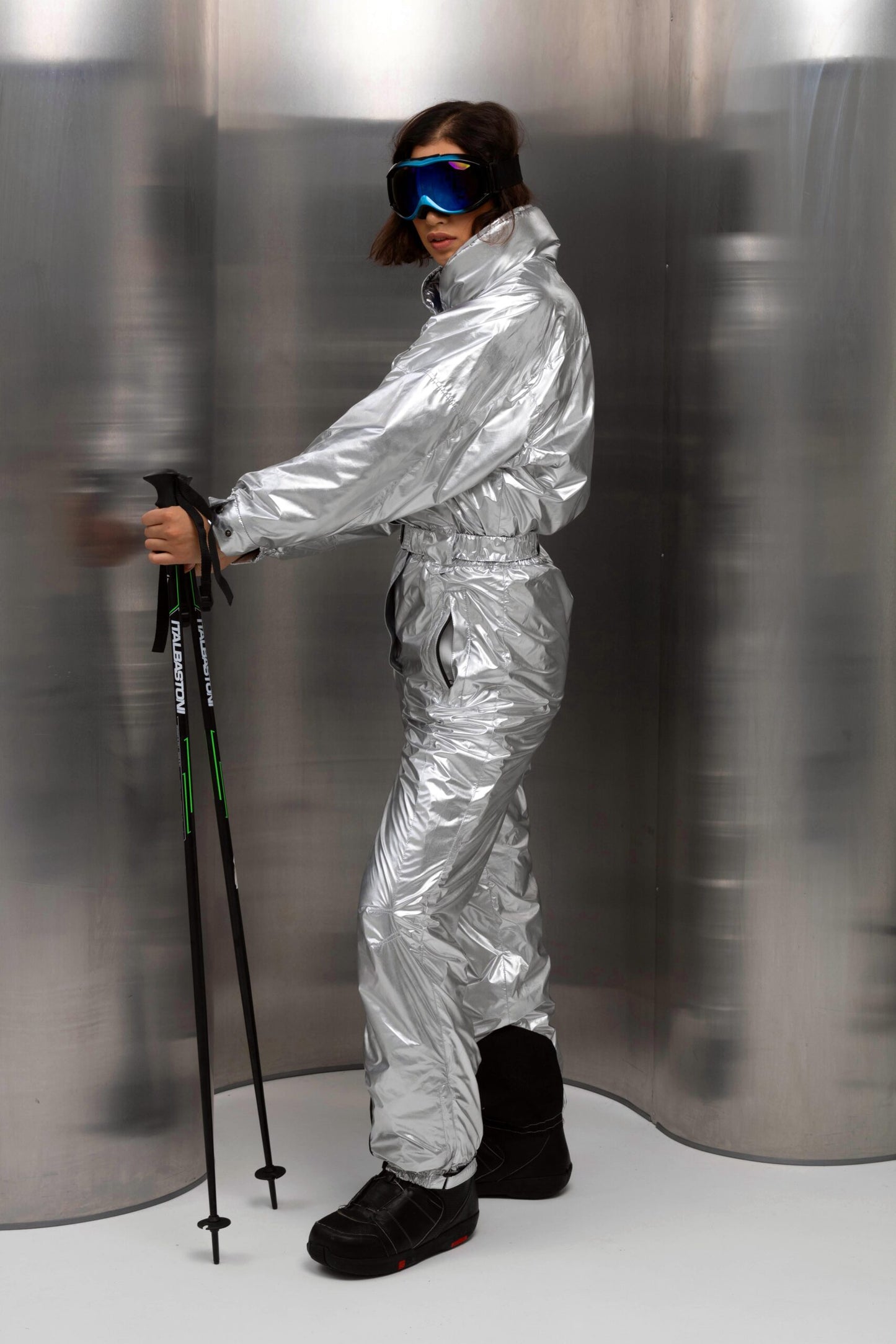 Жіночий металевий зимовий лижний комбінезон | Водонепроникний костюм для лиж та сноуборду